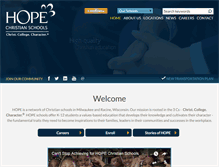 Tablet Screenshot of hopeschools.org